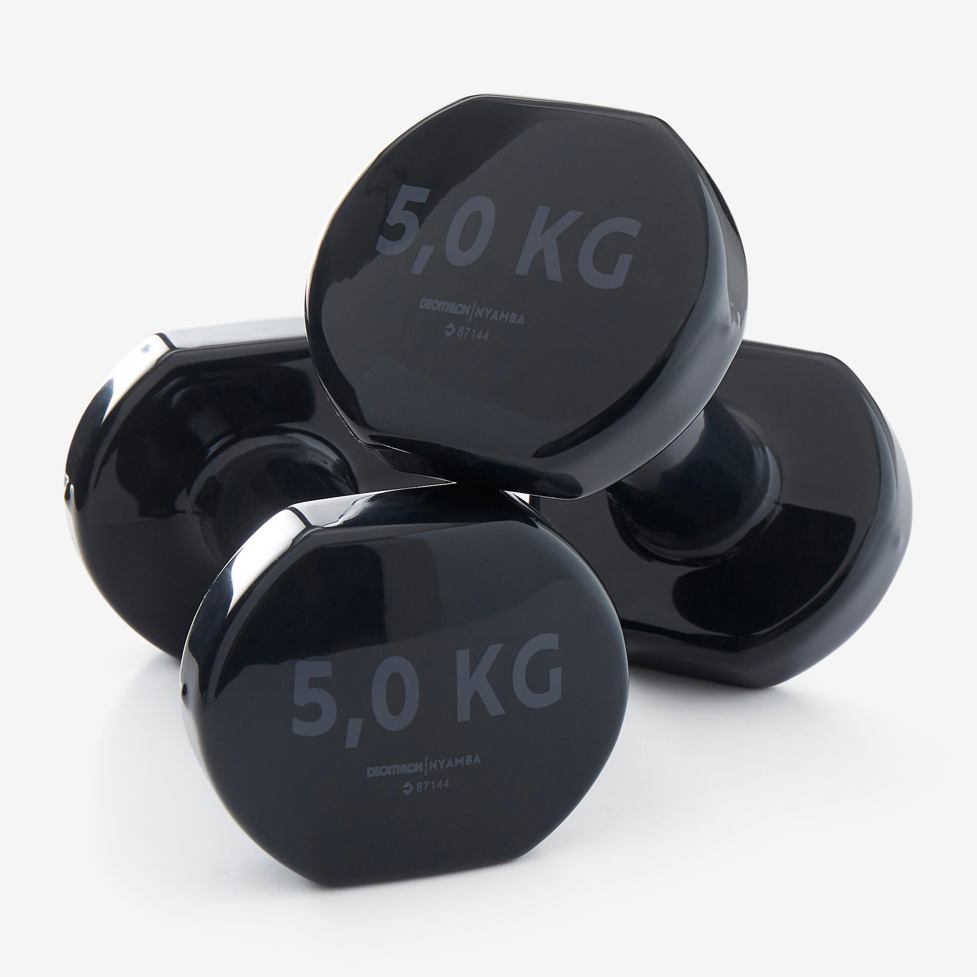 Dumbbell set 2 × 5 kg - black DOMYOS, black/gray