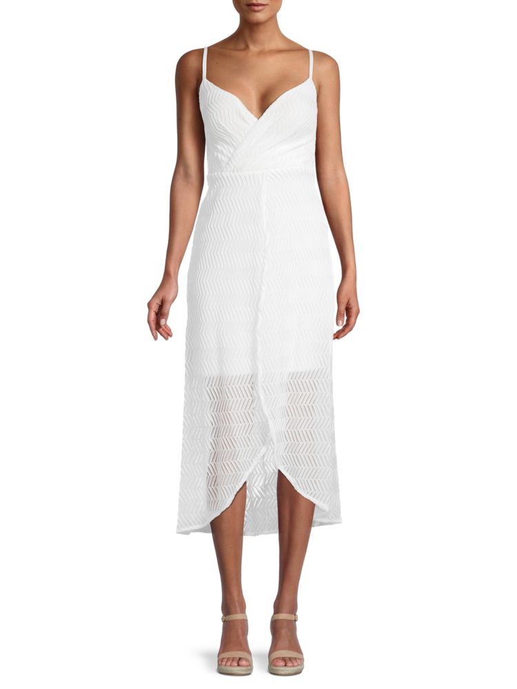 Surplice Guess Woven Dress, White