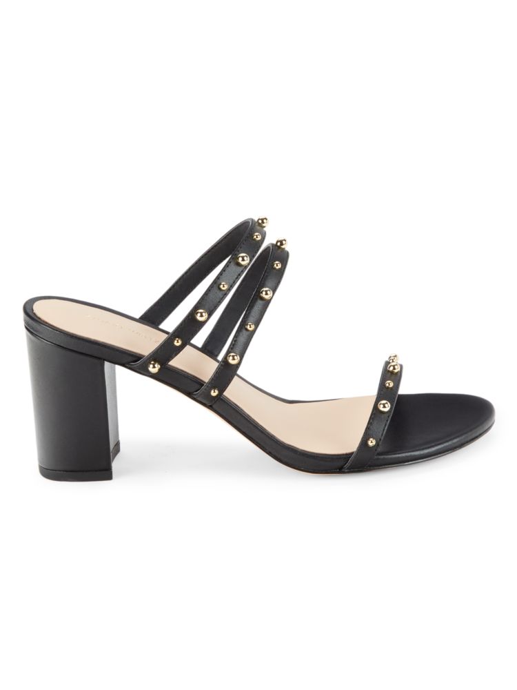 Stuart Weitzman Studded Block Heel Sandals, Black