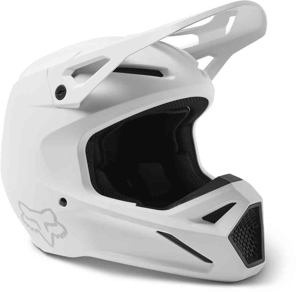 V1 FOX Hard Motocross Helmet, White Matte