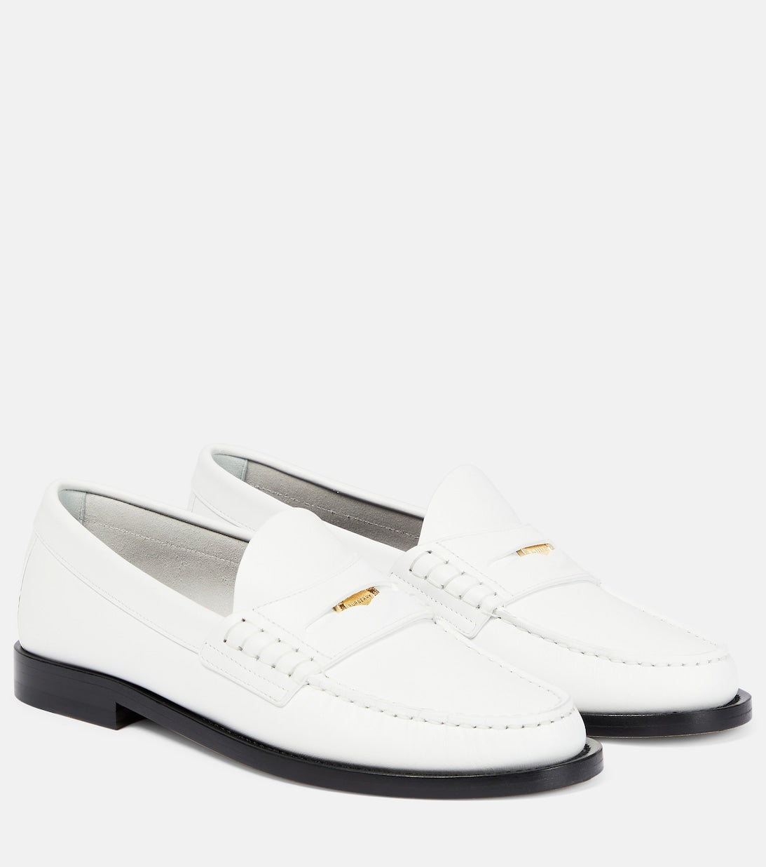 Burberry leather penny loafers, white