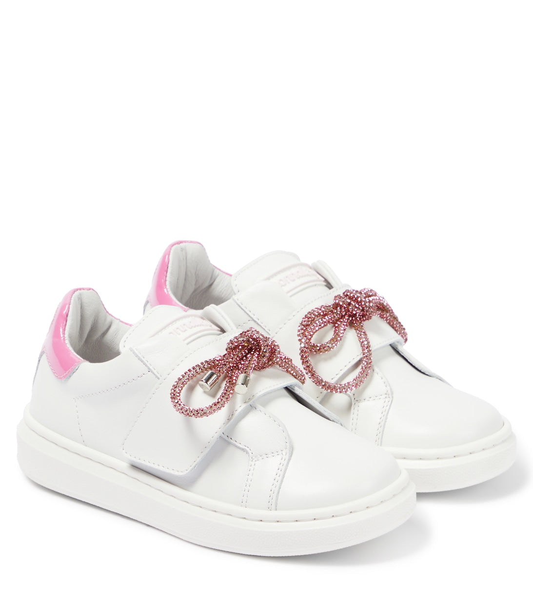 Sneakers with floral applique Monnalisa, pink