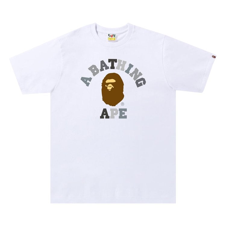 تي شيرت BAPE Colors College Tee "أبيض/أسود"، أبيض