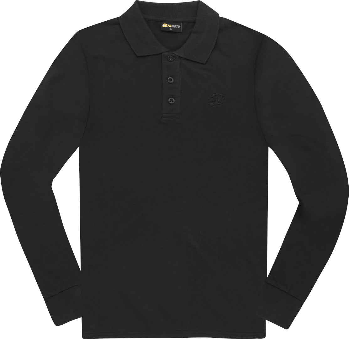 Polo shirt FC-Moto Long Run with long sleeves, black