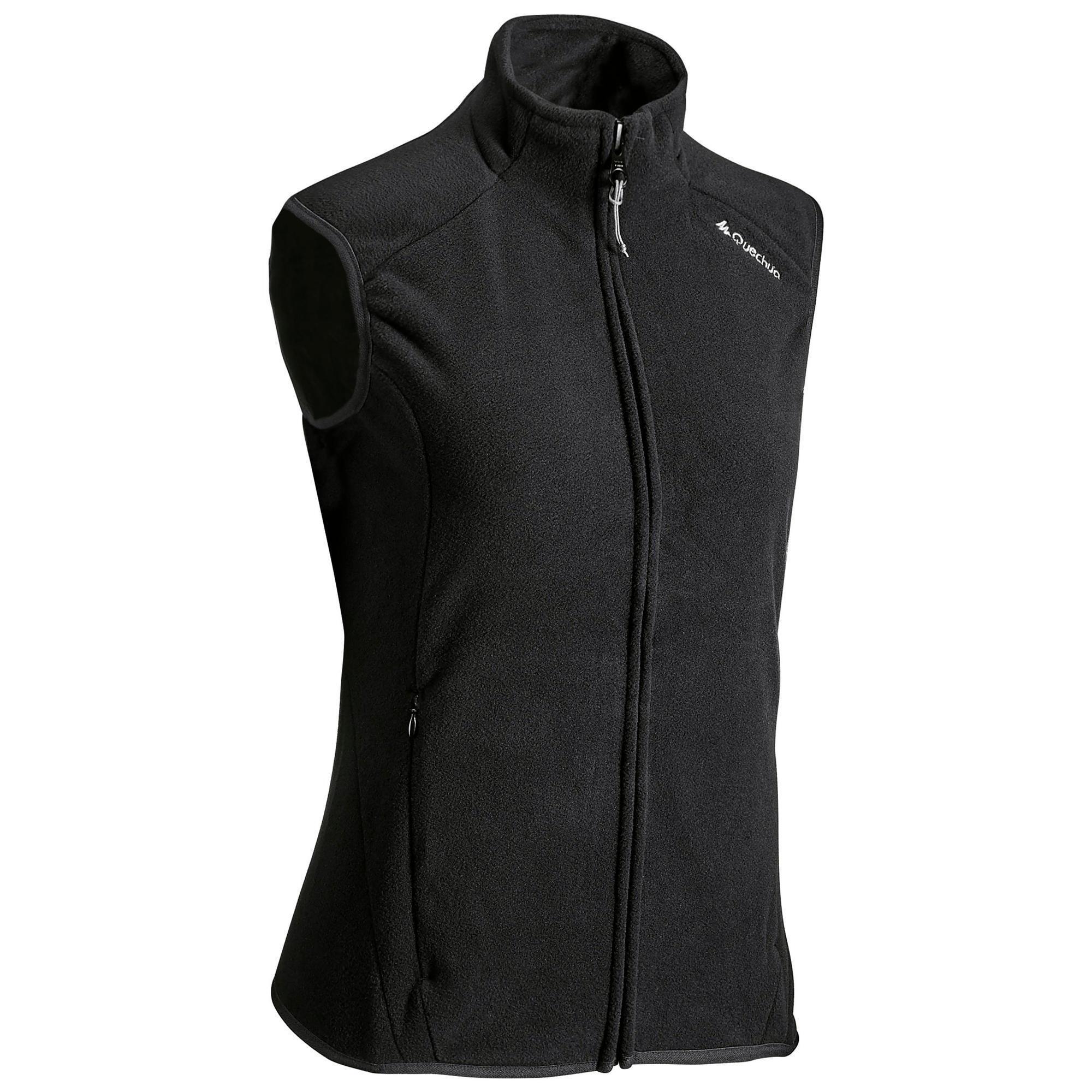 Women's fleece vest Quechua MH120 for hiking, black