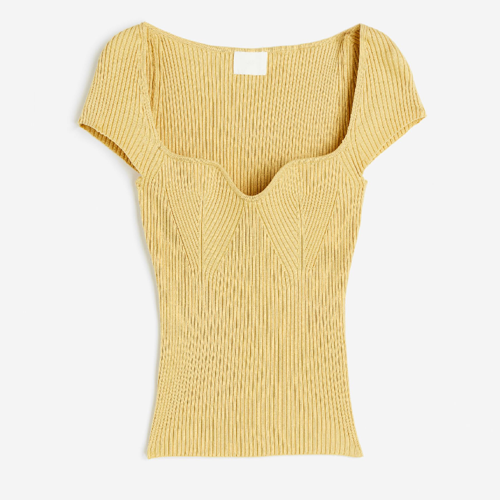 H&M Rib-knit top, yellow