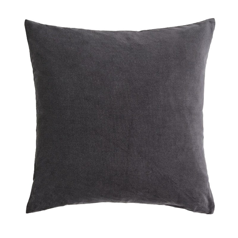 H&M Home Cotton Velvet throw pillow cover, dark gray