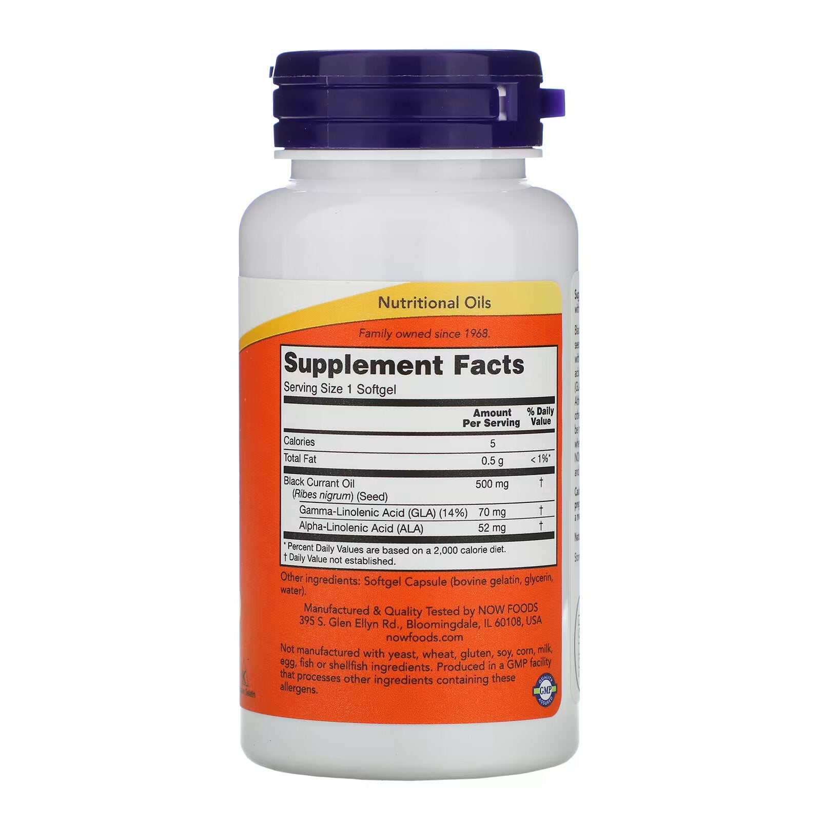 NOW Foods, Blackcurrant Oil, 500 mg, 100 Softgels