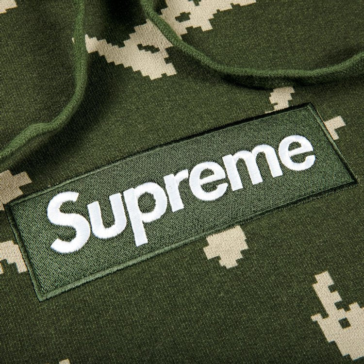 Supreme Box Logo Hooded Sweatshirt 'Olive Russian Camo', Green