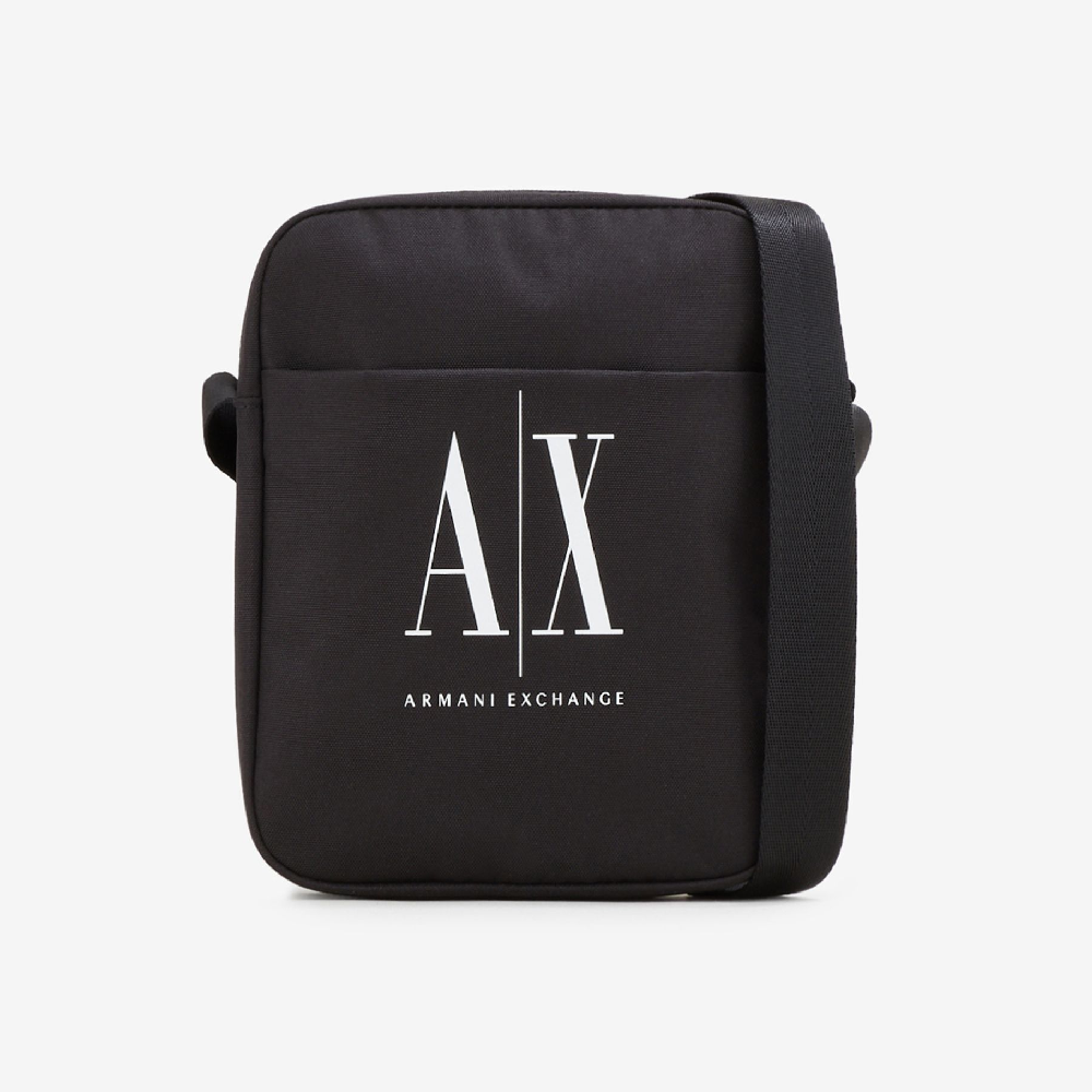 Armani Exchange Icon Logo Fabric Bag, black