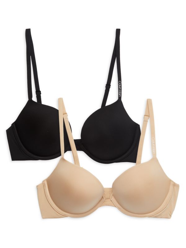 2 Calvin Klein push-up bras, black