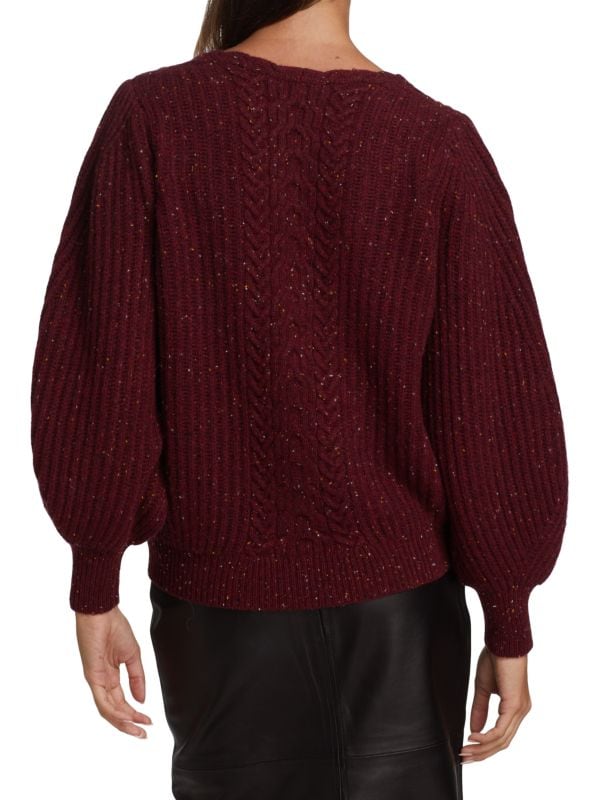 Co Wool Blend Pullover Sweater, Dark Red