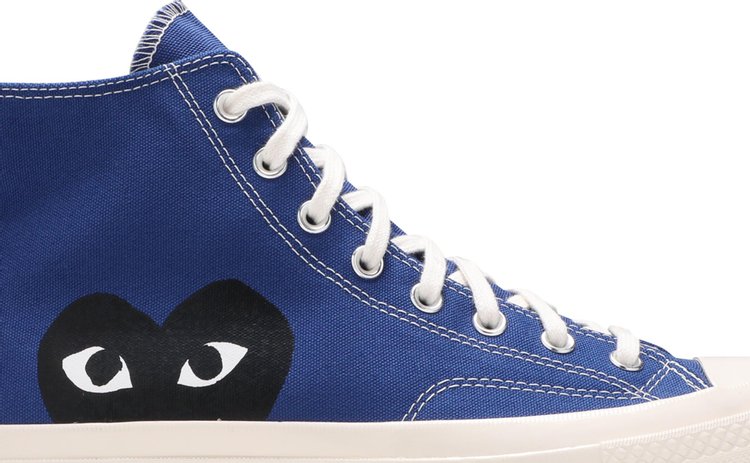 حذاء رياضي Converse Comme des Garçons PLAY x Chuck 70 High Blue Quartz باللون الأزرق