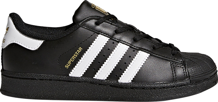 حذاء رياضي Adidas Superstar C 'Core Black' باللون الأسود