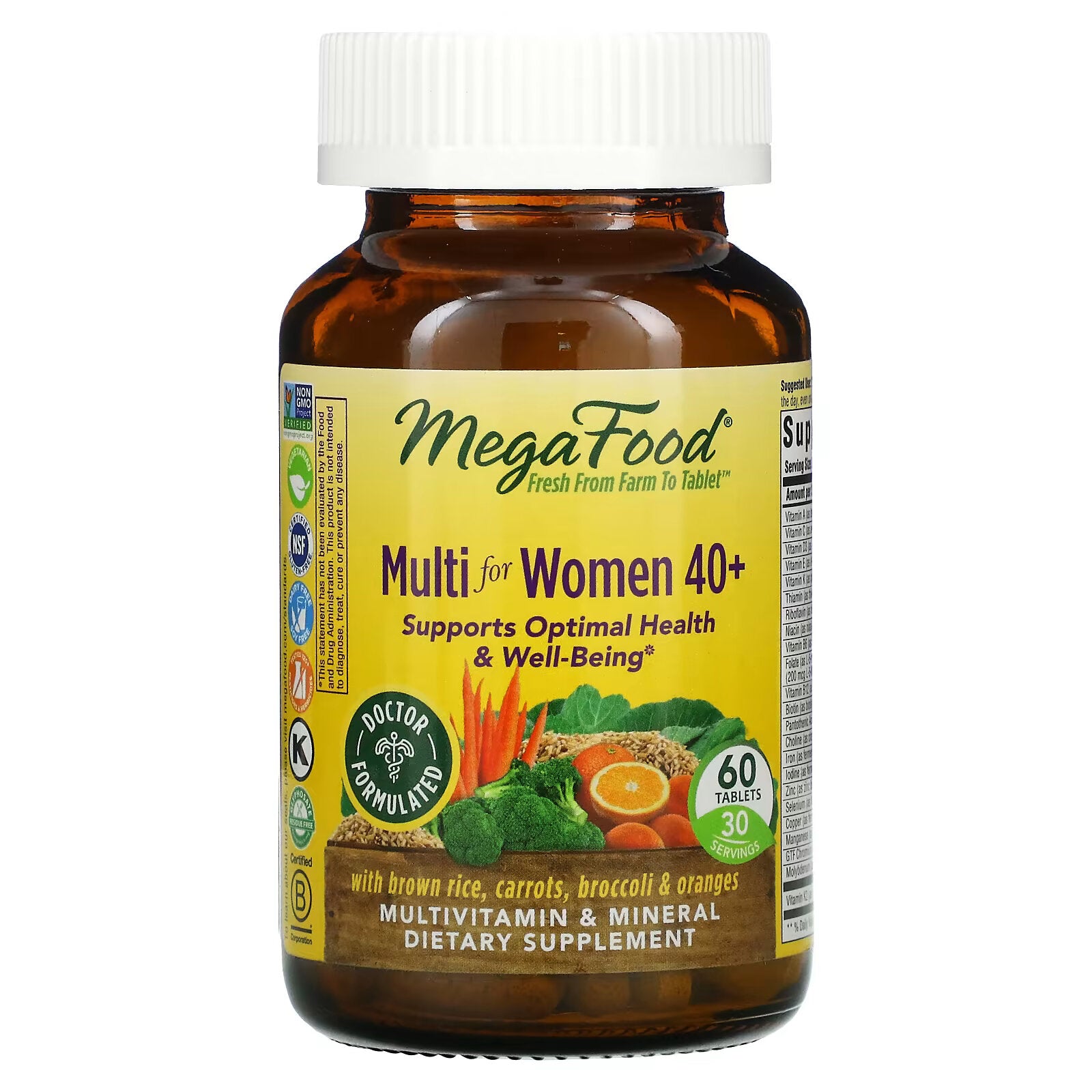 MegaFood, multivitamin for women over 40 years old, 60 tablets