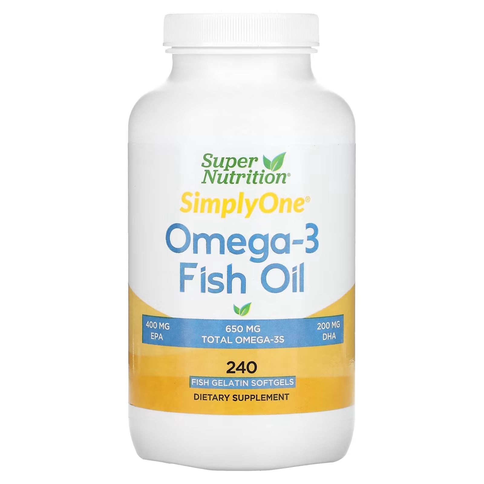 Omega-3 Fish Oil Super Nutrition, 240 capsules