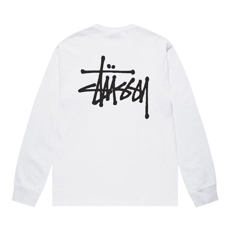 Stussy Basic Long-Sleeve Tee 'White', white