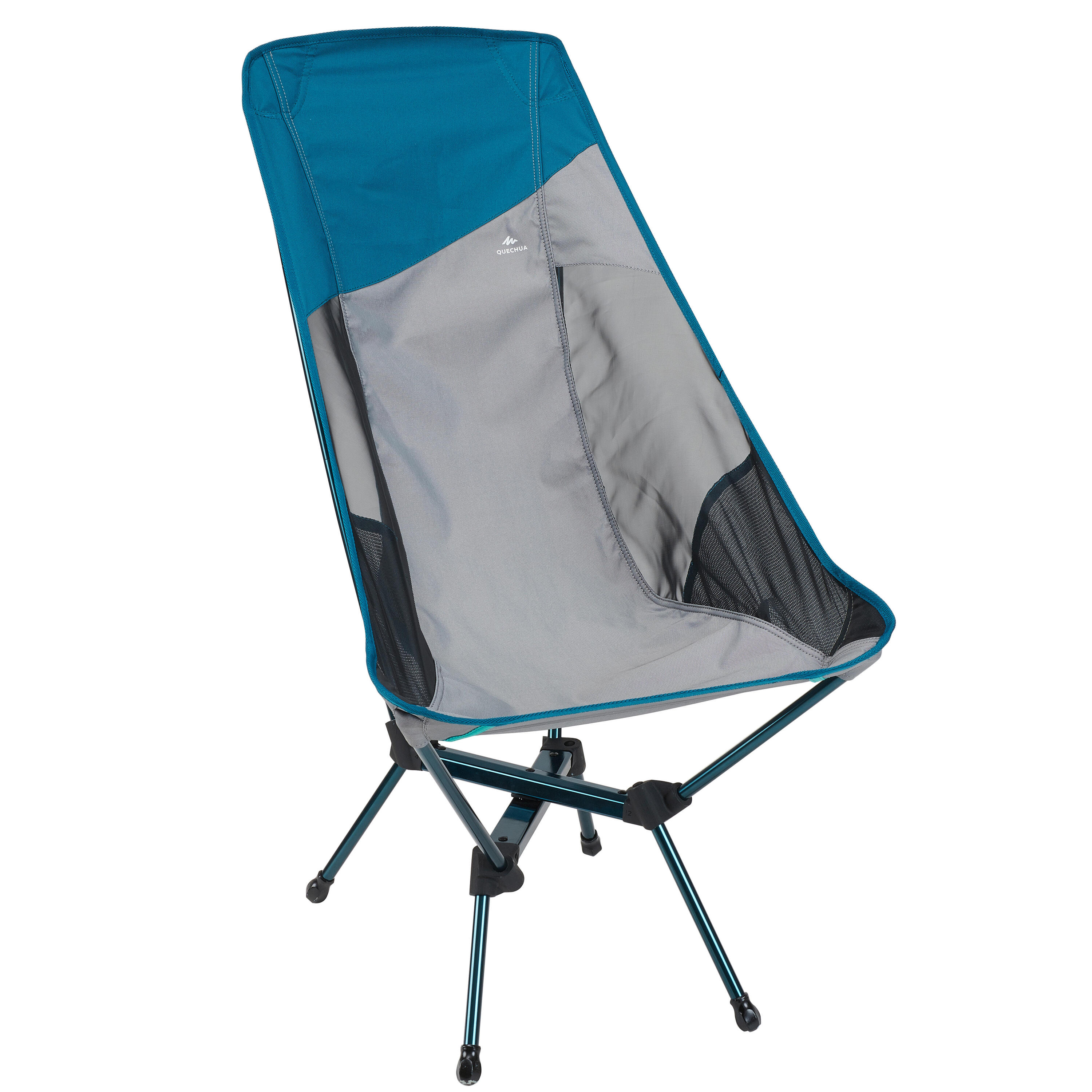 Quechua MH500 XL camping chair folding low, gray / blue