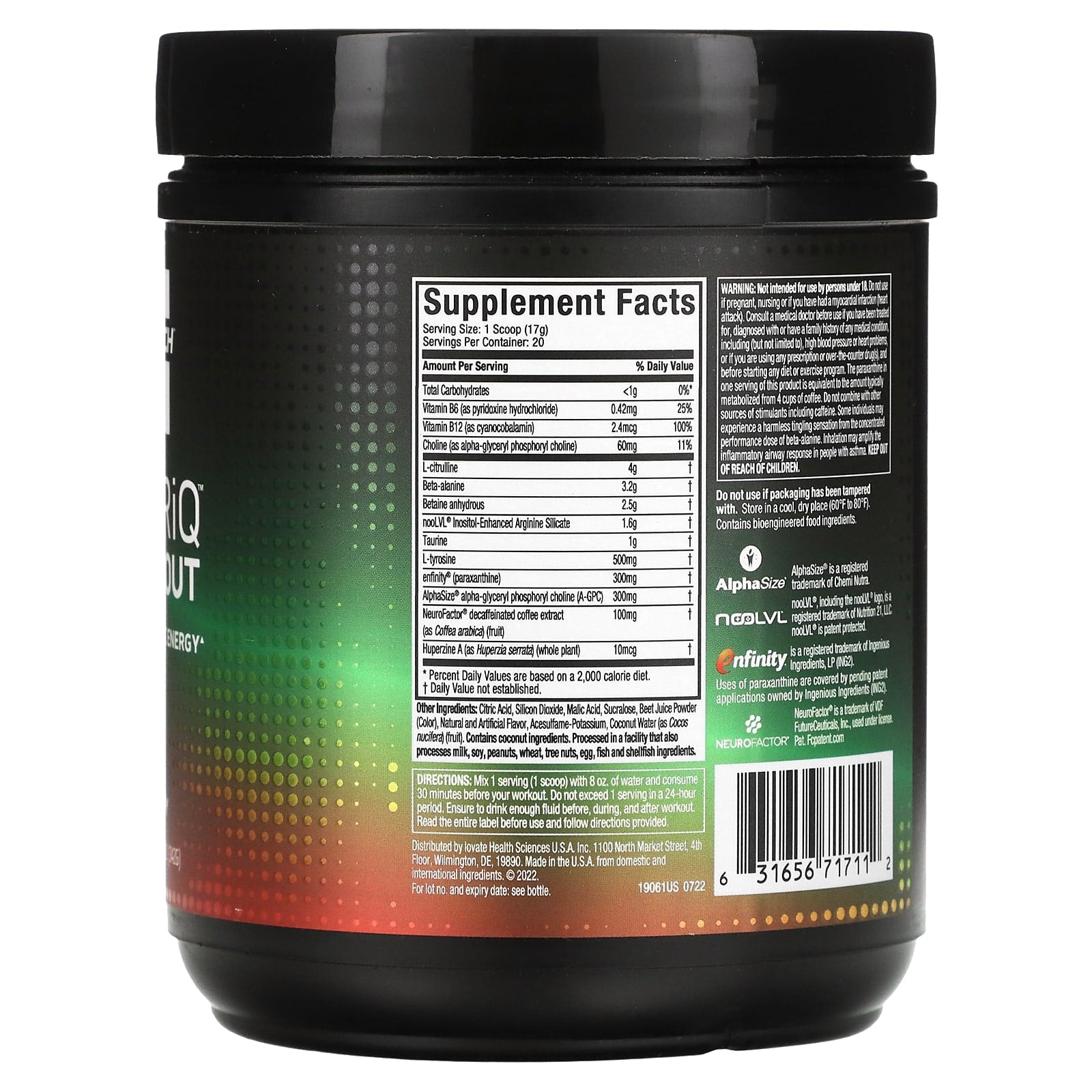 مكمل ما قبل التمرين من MuscleTech EuphoriQ، حلوى البطيخ، 342 جم