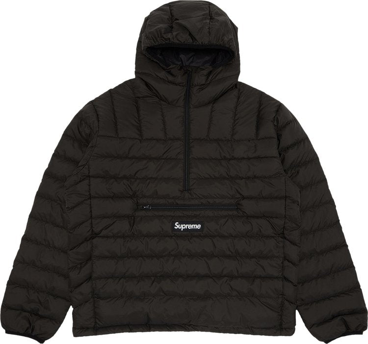 Supreme Micro Down Half Zip Hooded Pullover 'Black', black