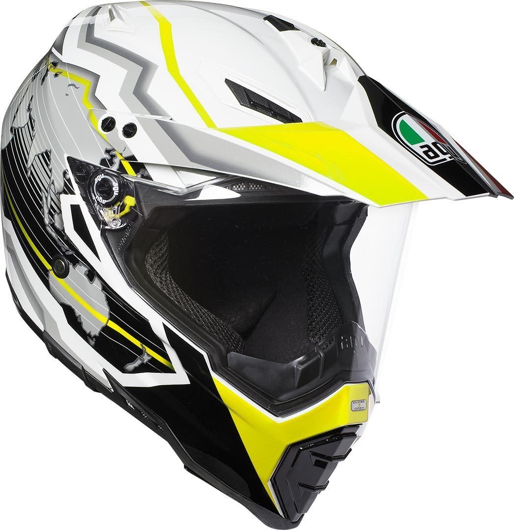 AGV AX-8 Dual Evo Earth Helmet, white/yellow