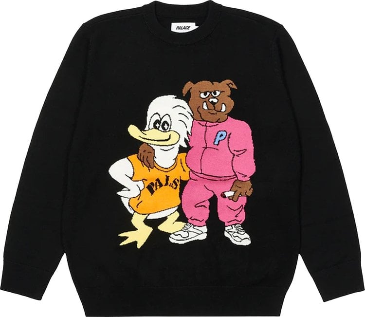 Palace Dog And Duck Knit 'Black' Jumper, black