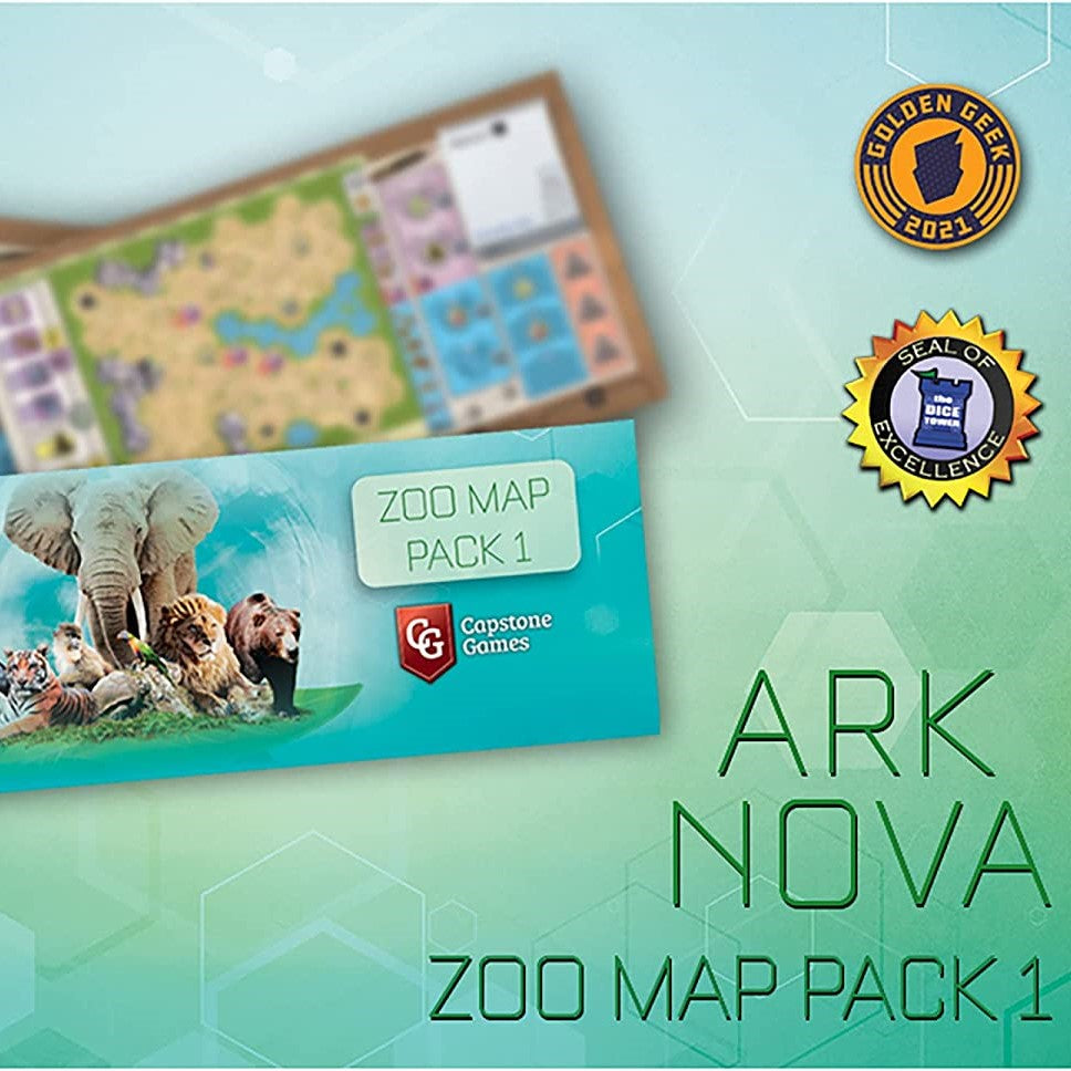 لعبة لوحة Capstone Games Ark Nova: Zoo Map Pack مجموعة إضافية واحدة