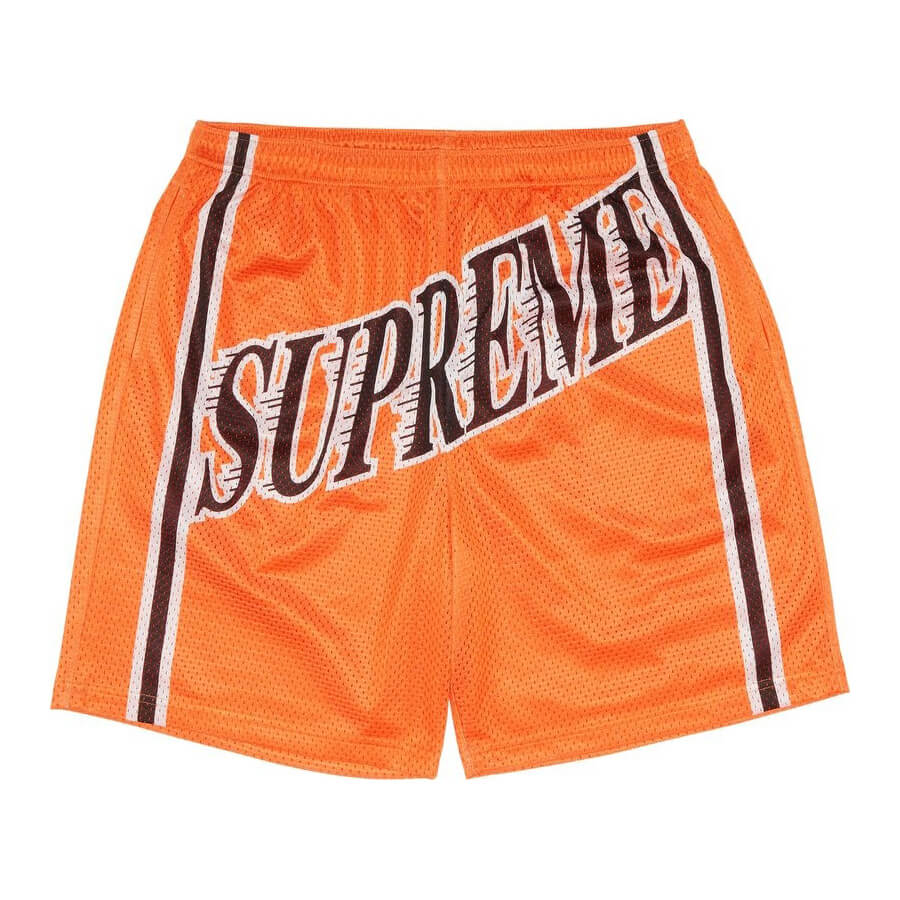 Supreme Slap Shot Baggy Mesh Shorts, Orange