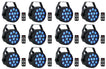 12 Rockville RockPAR TRI LED RGB Compact Par Can DJ DMX Wash Lights+Remote Black (12) ROCKPAR TRI BLACK