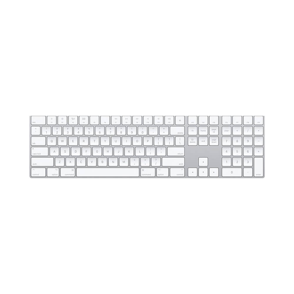 Wireless keyboard Apple Magic Keyboard with numeric keypad, US English, white keys