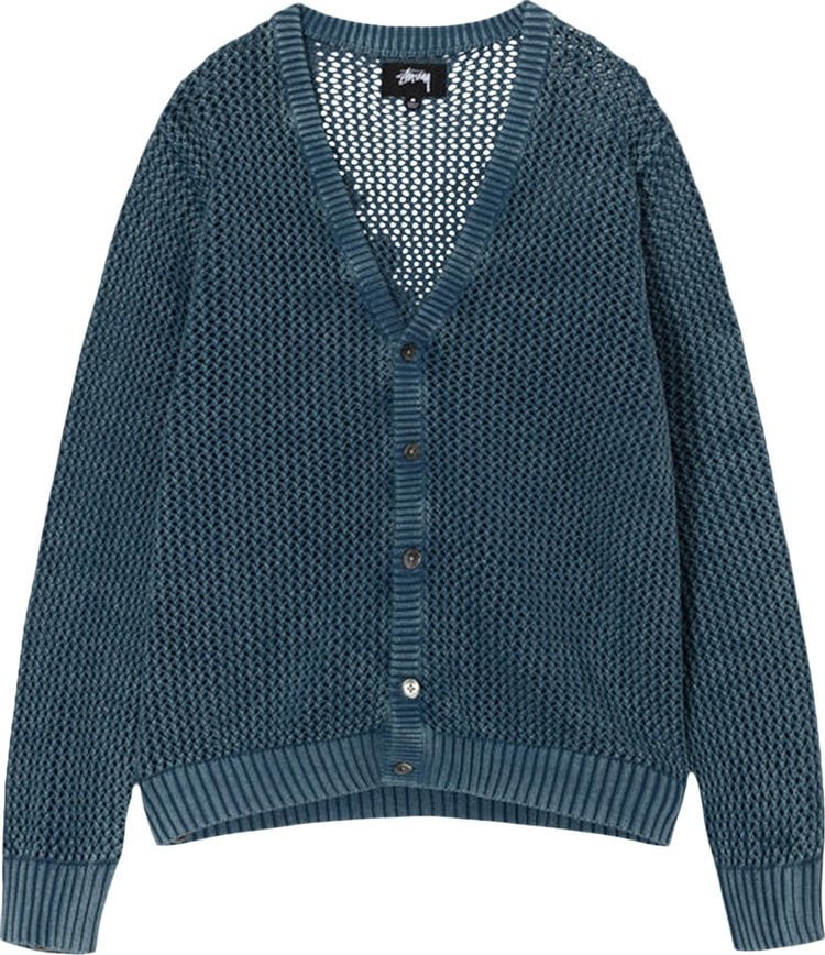 Stussy Loose Gauge Cardigan 'Blue', blue