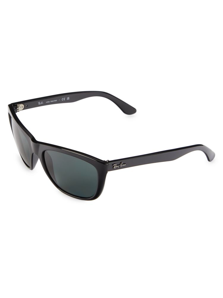 57MM Ray-Ban Rectangular Sunglasses, Black