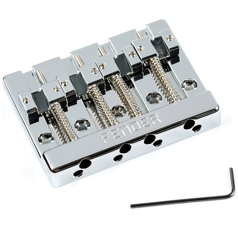 Fender HiMass 4-String Bass Bridge Assembly with Zinc Saddles, Chrome 994407000