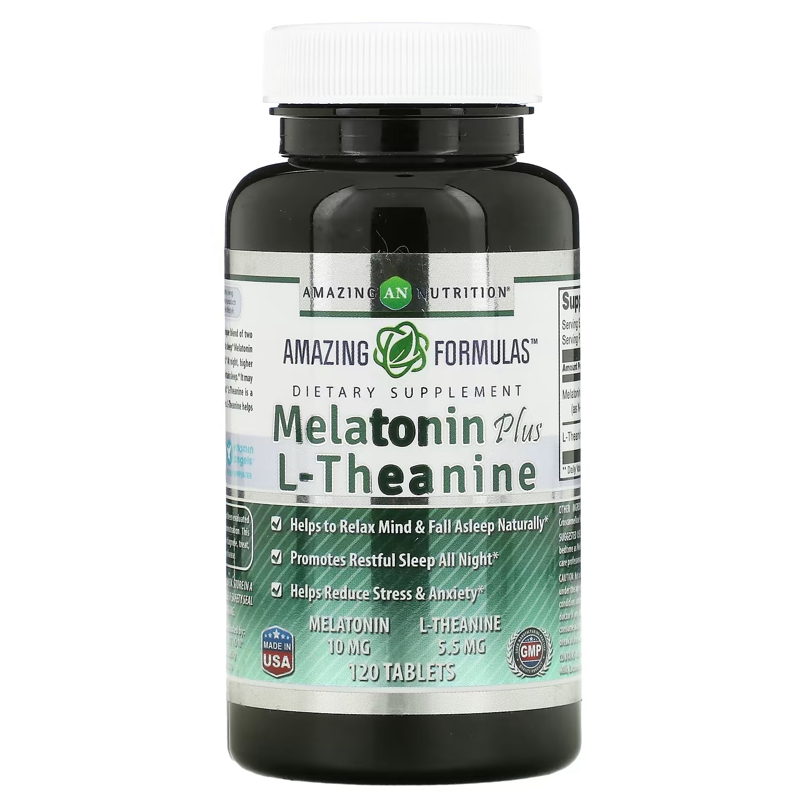 Amazing Nutrition Melatonin with L-Theanine, 120 Tablets