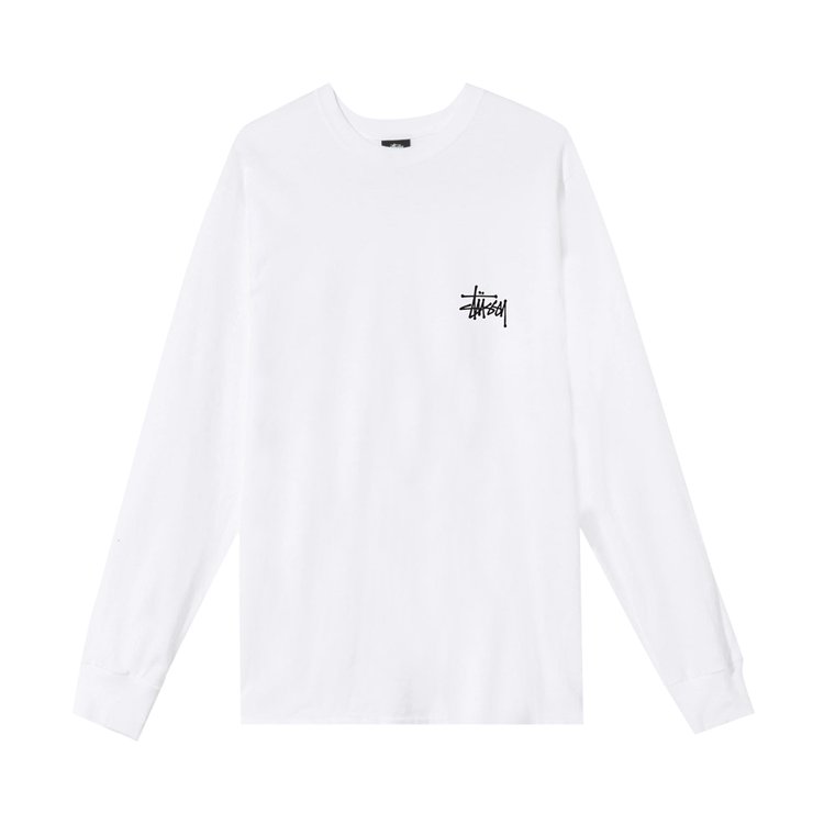 Stussy Basic Long-Sleeve Tee 'White', white