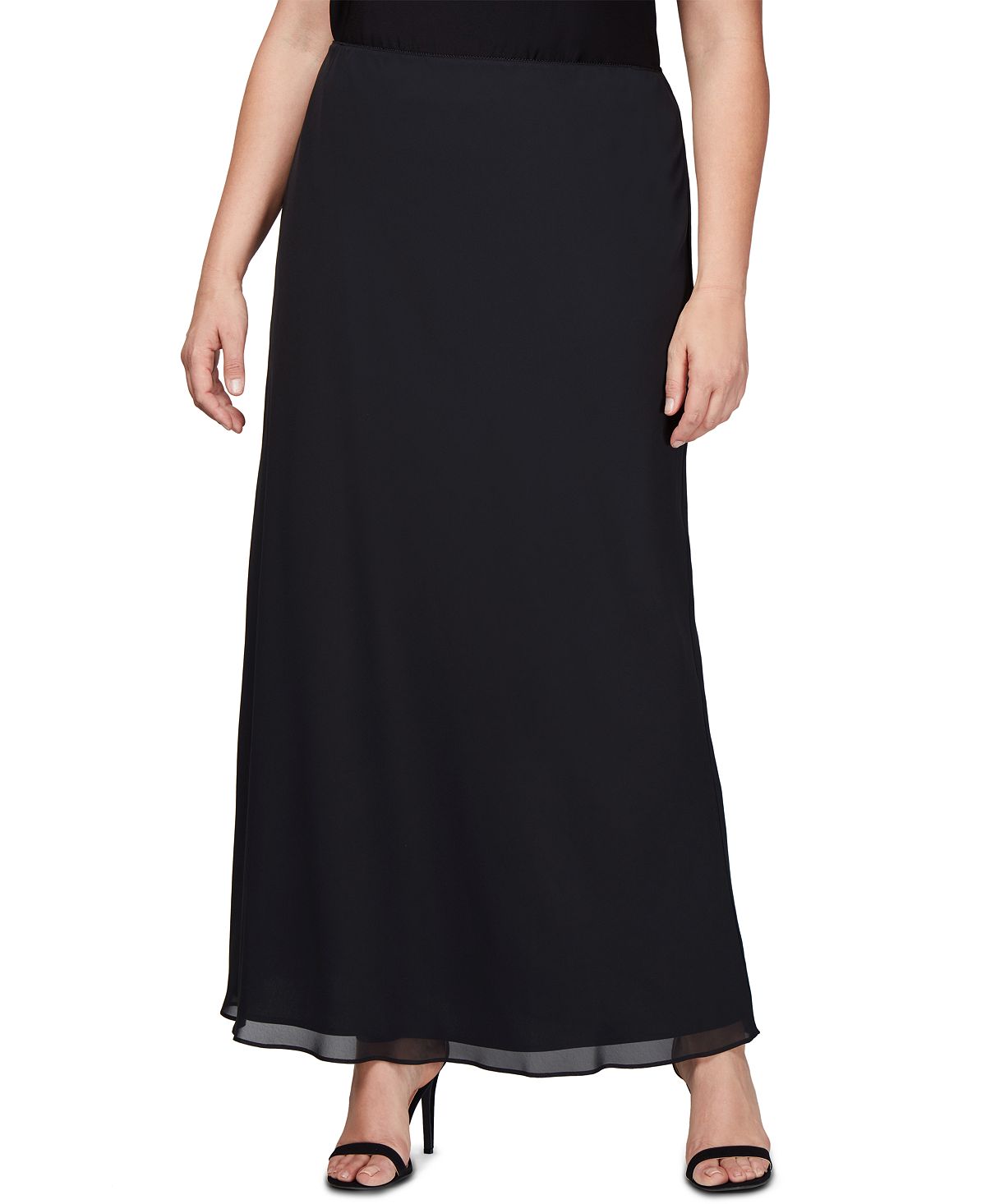 Alex Evenings plus size evening maxi skirt, black