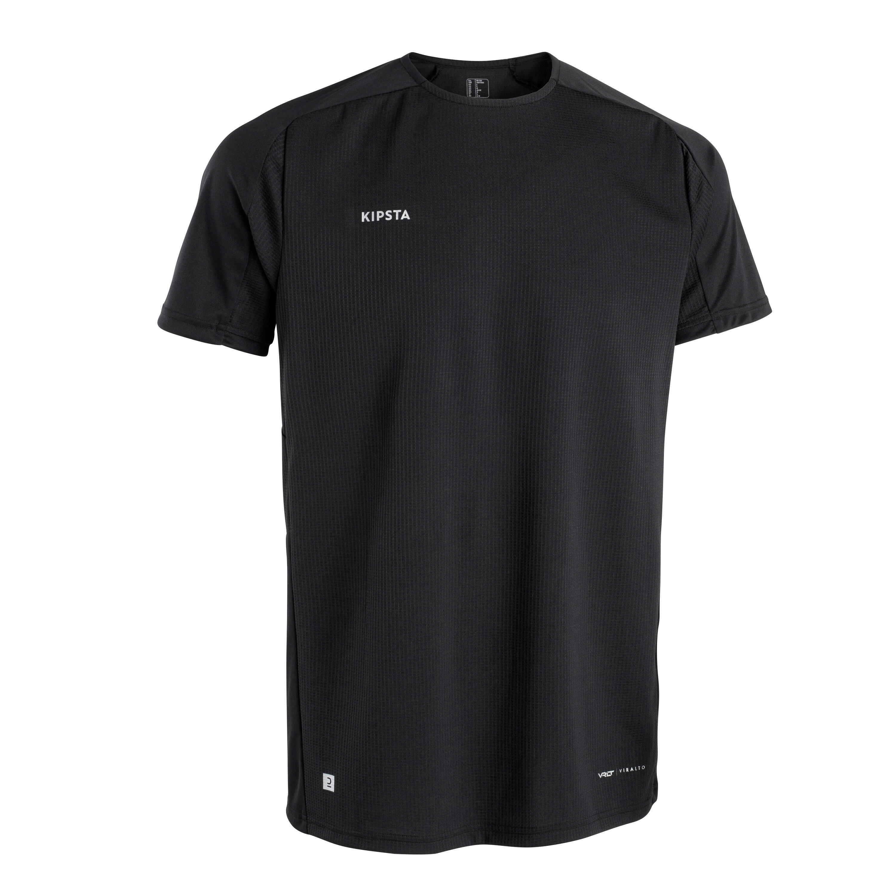 T-shirt with short sleeves VIRALTO club black KIPSTA, black