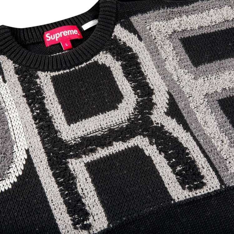 Supreme Chenille Logo Sweater 'Black', black