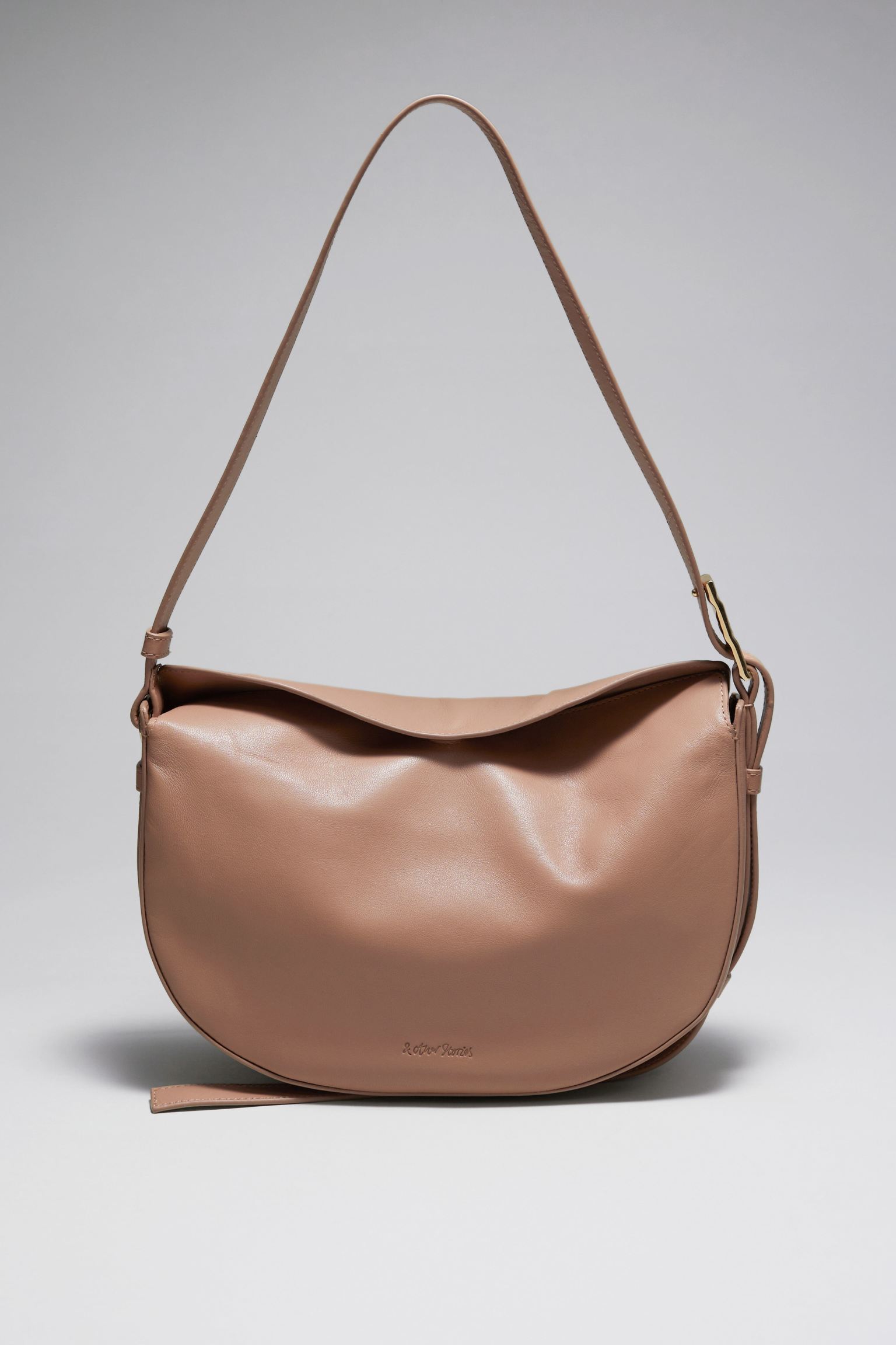 & Other Stories Leather Shoulder Bag, beige