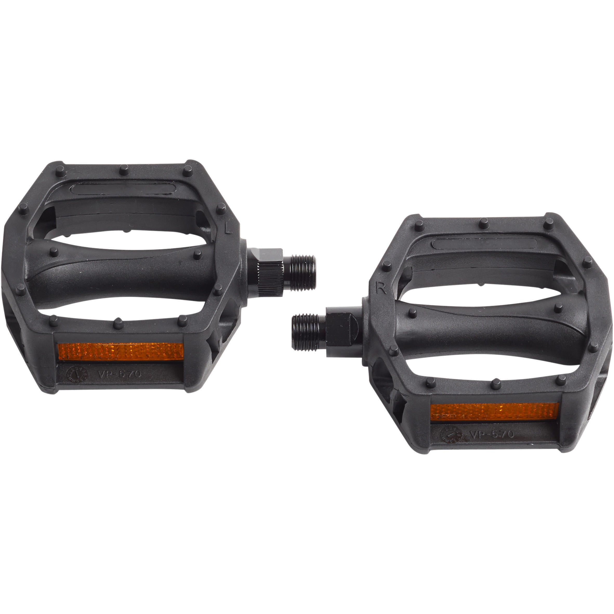 Bicycle pedals 20 and 24 inches black BTWIN, black