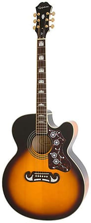 جيتار كهربائي صوتي جامبو Epiphone EJ200CE مقطوع من Sunburst EEJ2 VA