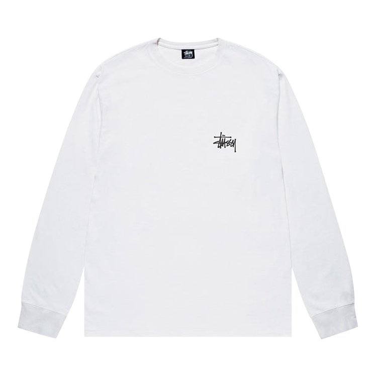 Stussy Basic Long-Sleeve Tee 'White', white