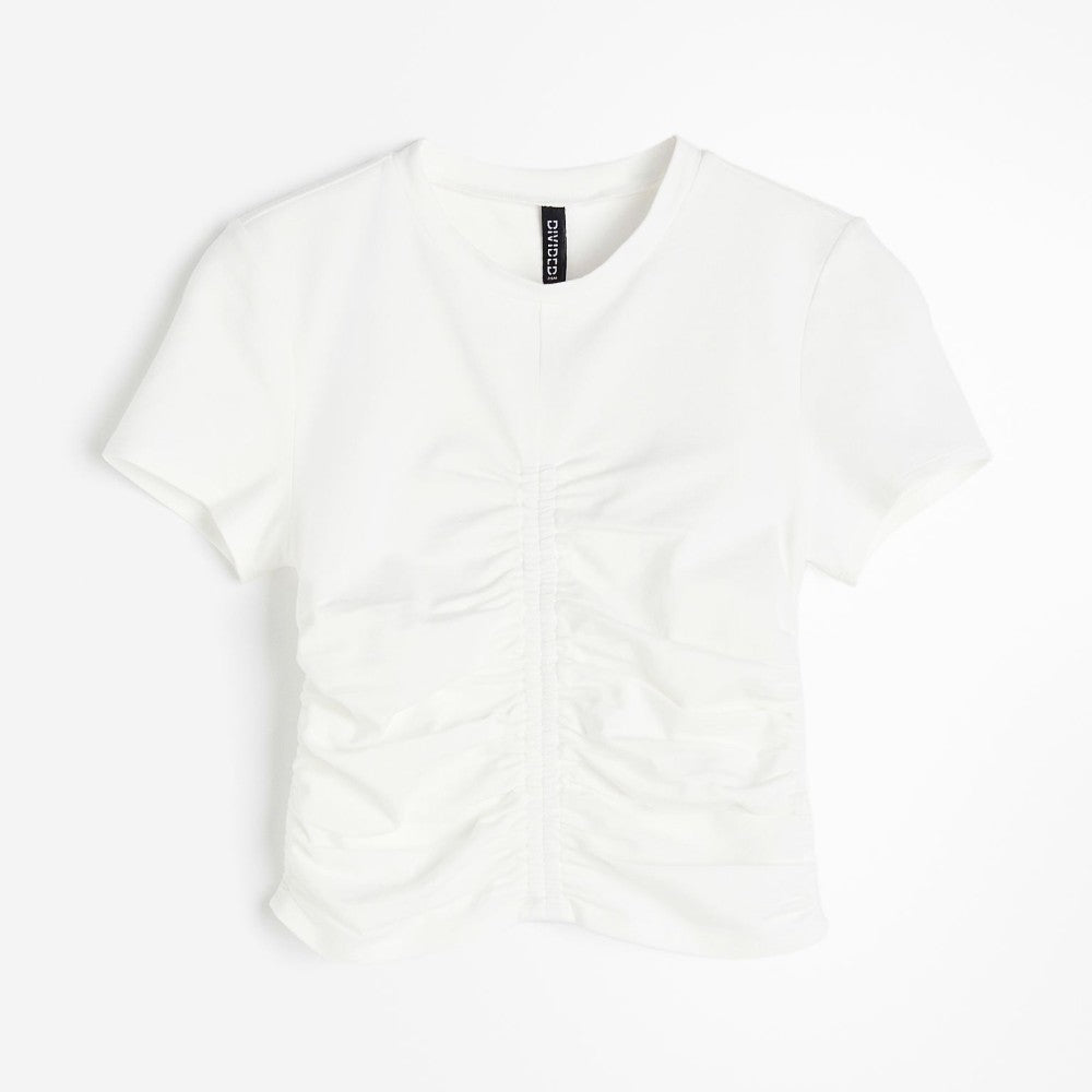 H&M Gathered Jersey top, cream