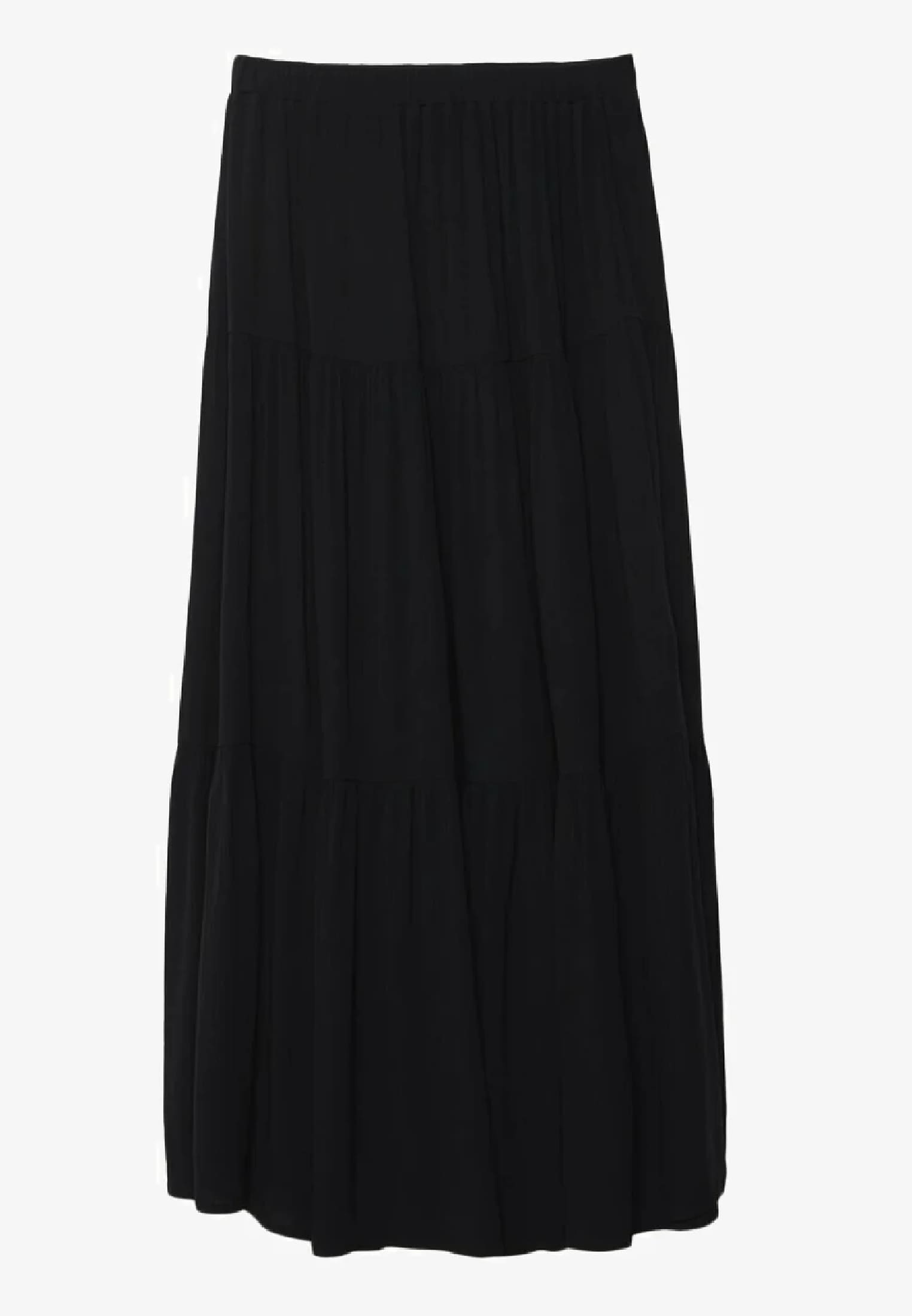 Stradivarius Peasant maxi skirt, black