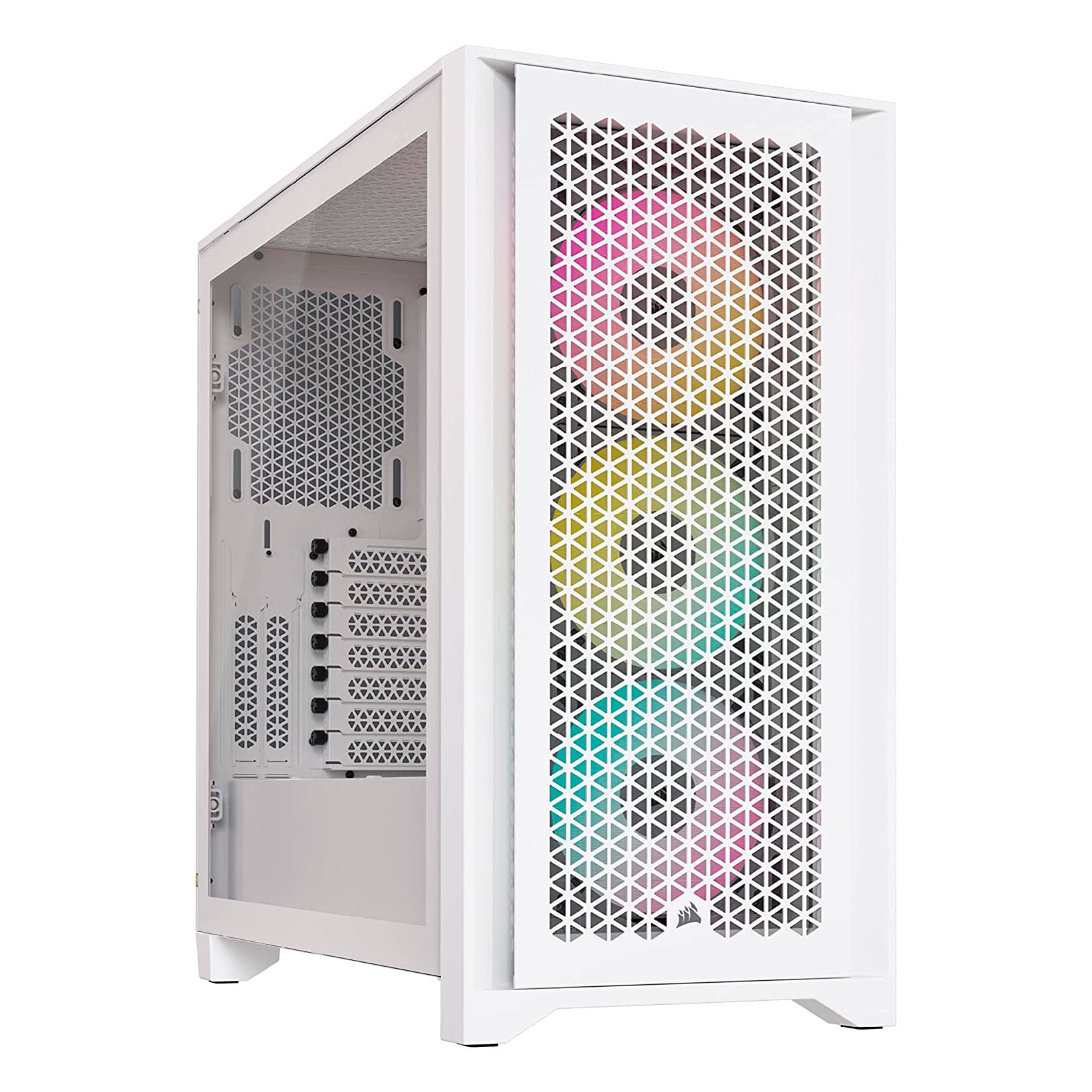 Corsair 4000D RGB Airflow ATX Tempered Glass Case, Mid Tower, White, CC-9011241-CN