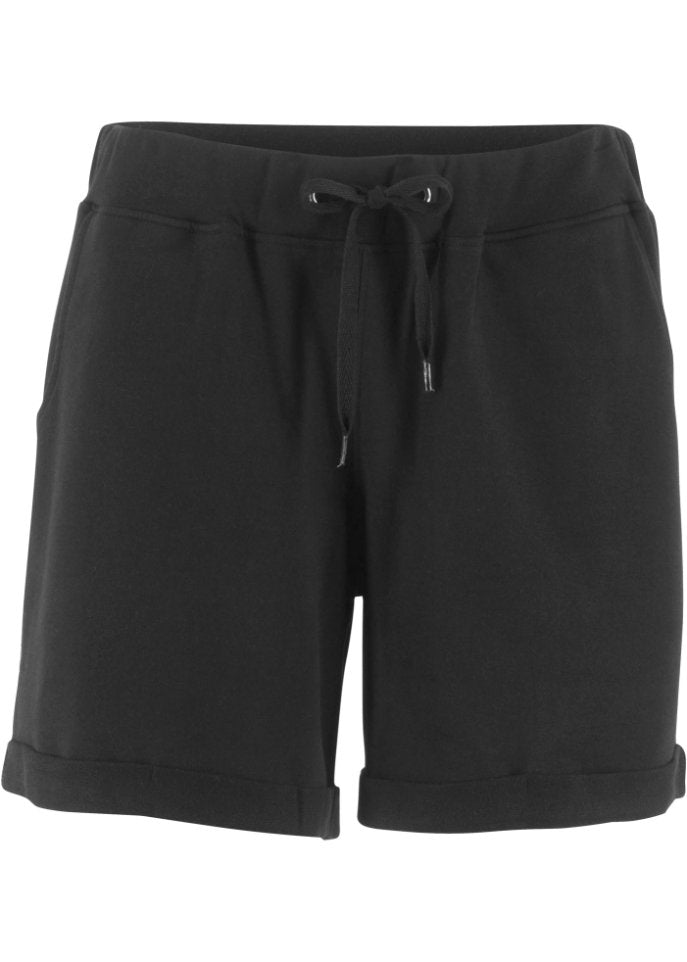 Sports shorts with ribbed waistband Bpc Bonprix Collection, black