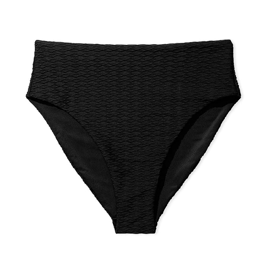 Victoria's Secret Swim Mix & Match High-Waist Full-Coverage Fishnet Bikini Bottoms, Black