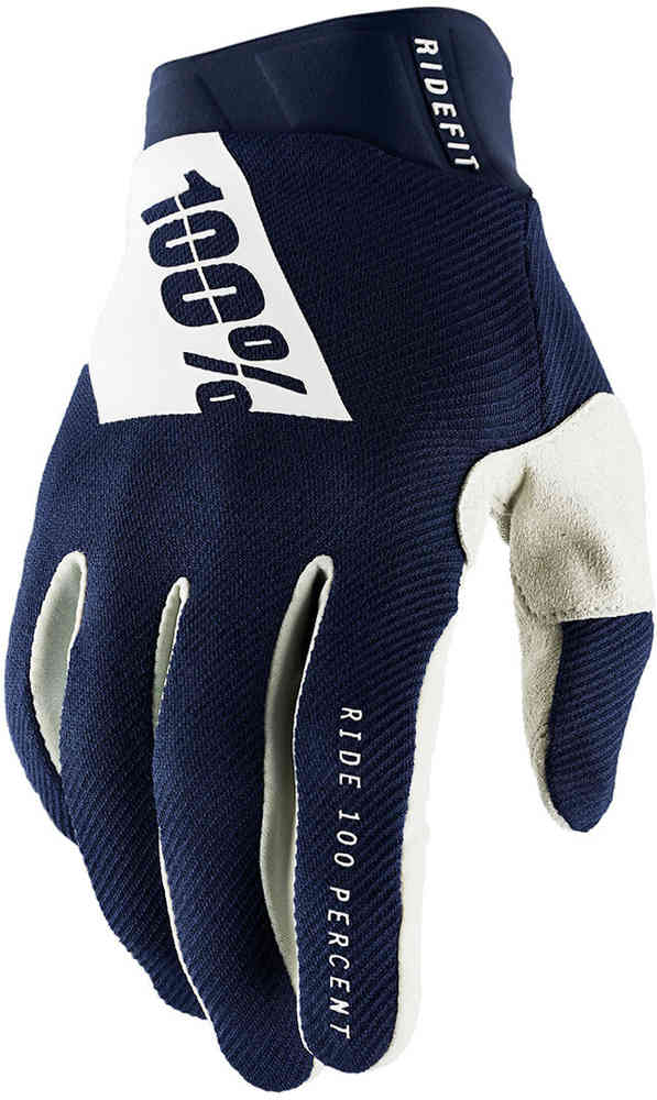 100% Ridefit Cycling Gloves, Blue/White