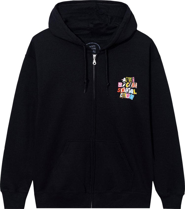 Anti Social Social Club Torn Pages Of Our Story Zip Hoodie 'Black'