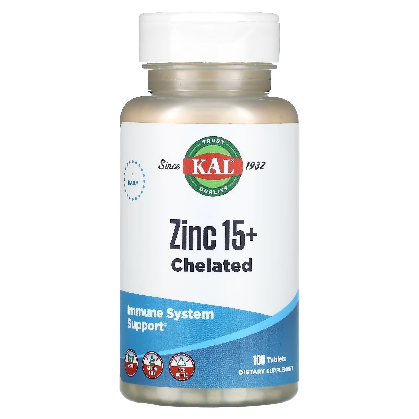 KAL Zinc 15+ with betaine hydrochloride and trace elements, 100 tablets